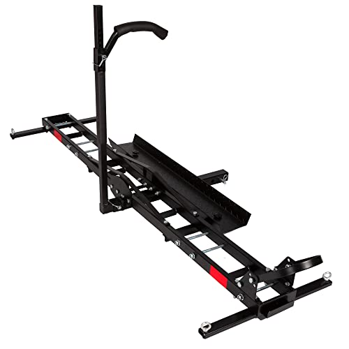 Motorcycle Carrier Hitch Mount 500 Lbs Dirt Bike Carrier Hauler Hitch Rack with Fixed Bracket and Lock Wheel Settings Removable Loading Ramp