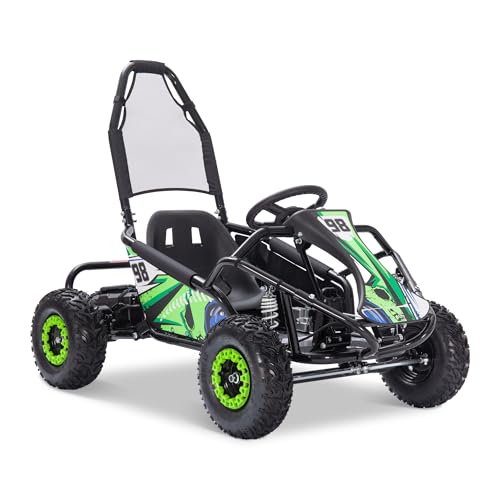 Kids Electric Drift Go Kart, Crazy High Speed Racing ATV, Peak 1200W Powerful Brushless Motor, 48V 12Ah Battery, 4-axis Suspension, 3 Speed Modes