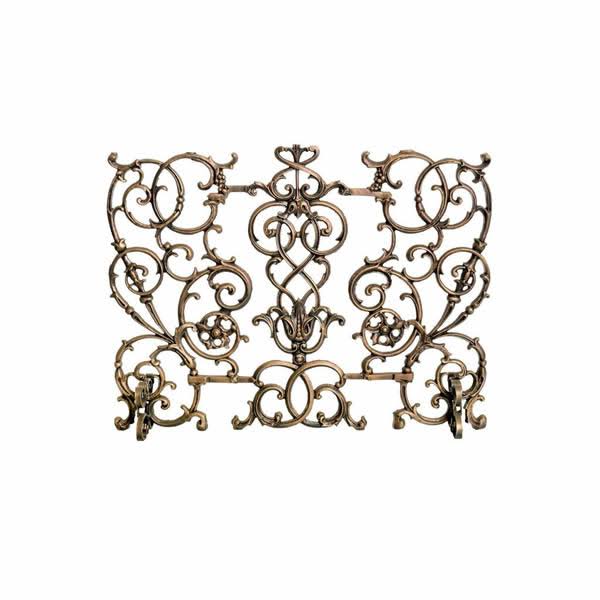Vineyard Cast Iron Fireplace Screen - Matte Black
