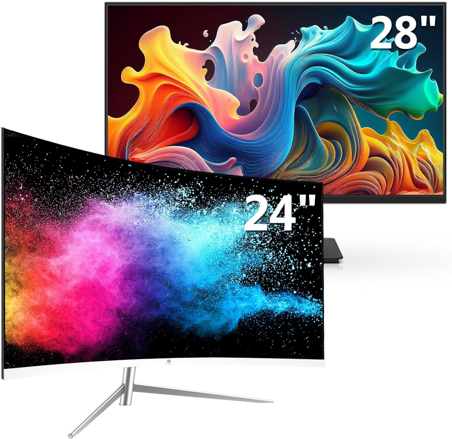 Z-Edge Business Monitor Bundle [24-inch & 28-inch 2 Pack], 1920x1080P+4K Resolution LED Backlight Monitor, with 75Hz Refresh Rate