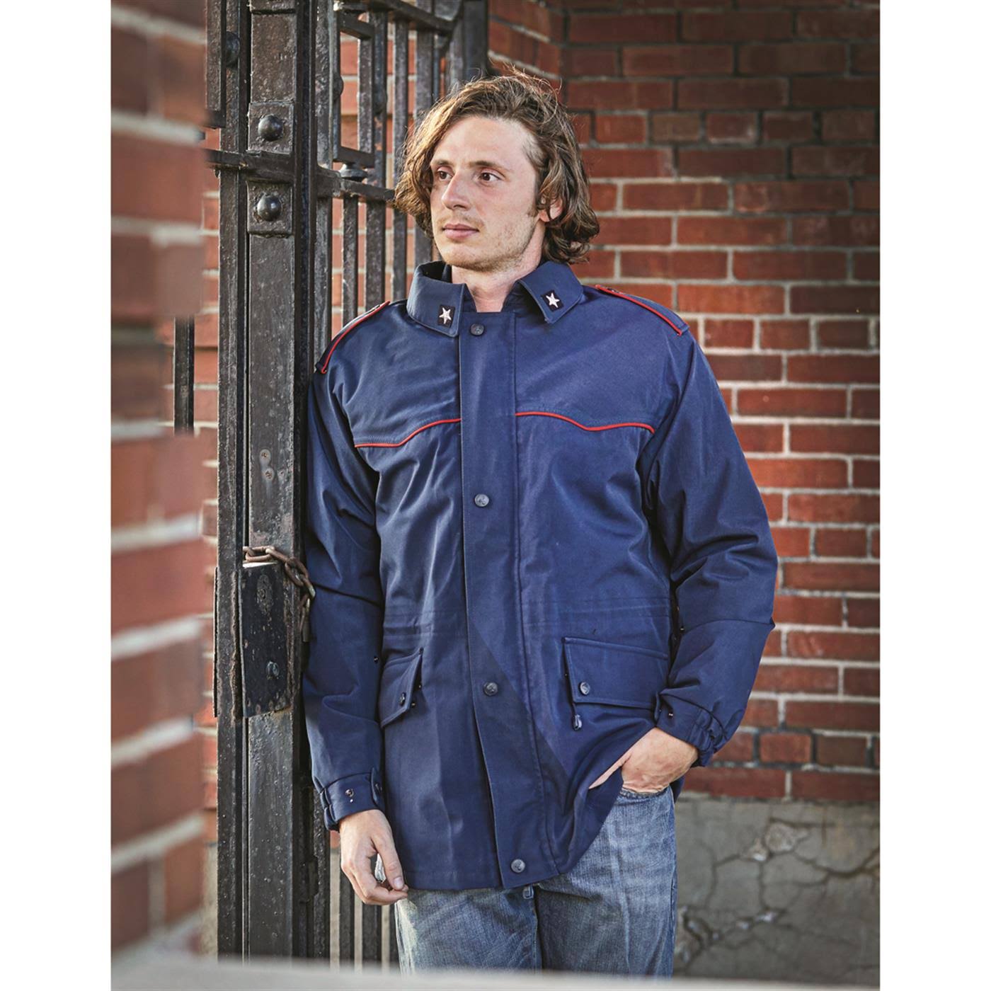 Surplus Italian Police Carabinieri Waterproof Motorcycle Jacket, New, Navy Blue, Large
