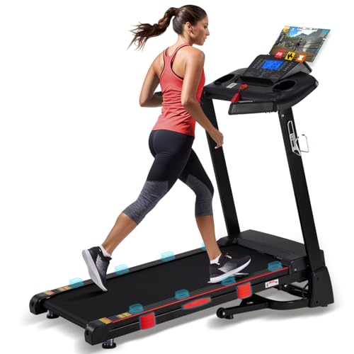 15% Auto Incline Treadmills for Home, 10 MPH Speed, 3.0 HP Foldable Treadmill, 18" Wider Belt, 36 Programs