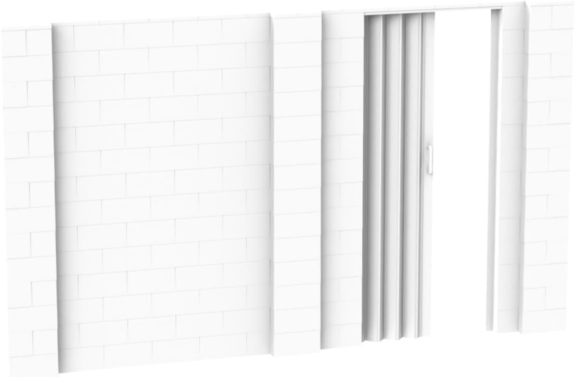 EverBlock 12’ x 7’ Wall Kit with Accordion Door | 3’ x 7’ Doorway | Modular Building Blocks | Wall Display System | Room Divider & Partition | Easy