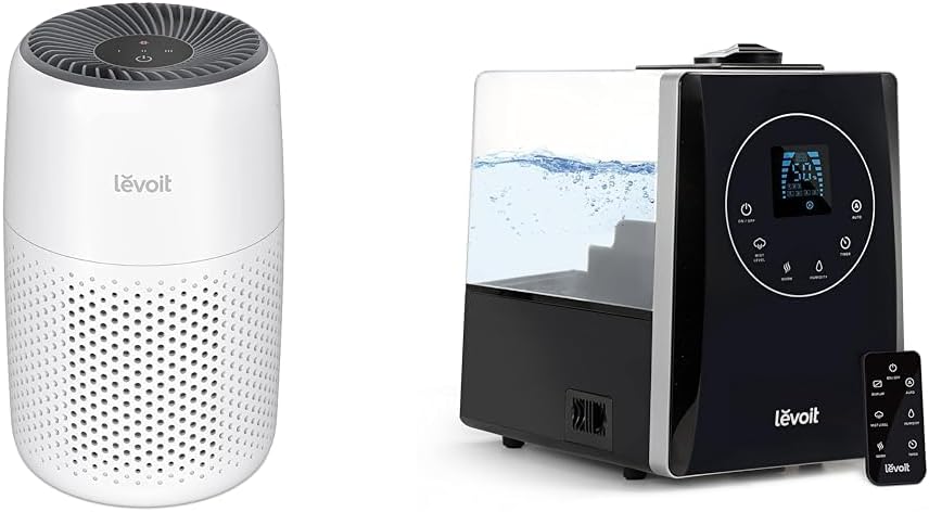 LEVOIT Air Purifier and Ultrasonic Humidifier Bundle with 3-in-1 Filter, Fragrance Sponge, Warm Cool Mist, Auto Mode, Remote Control