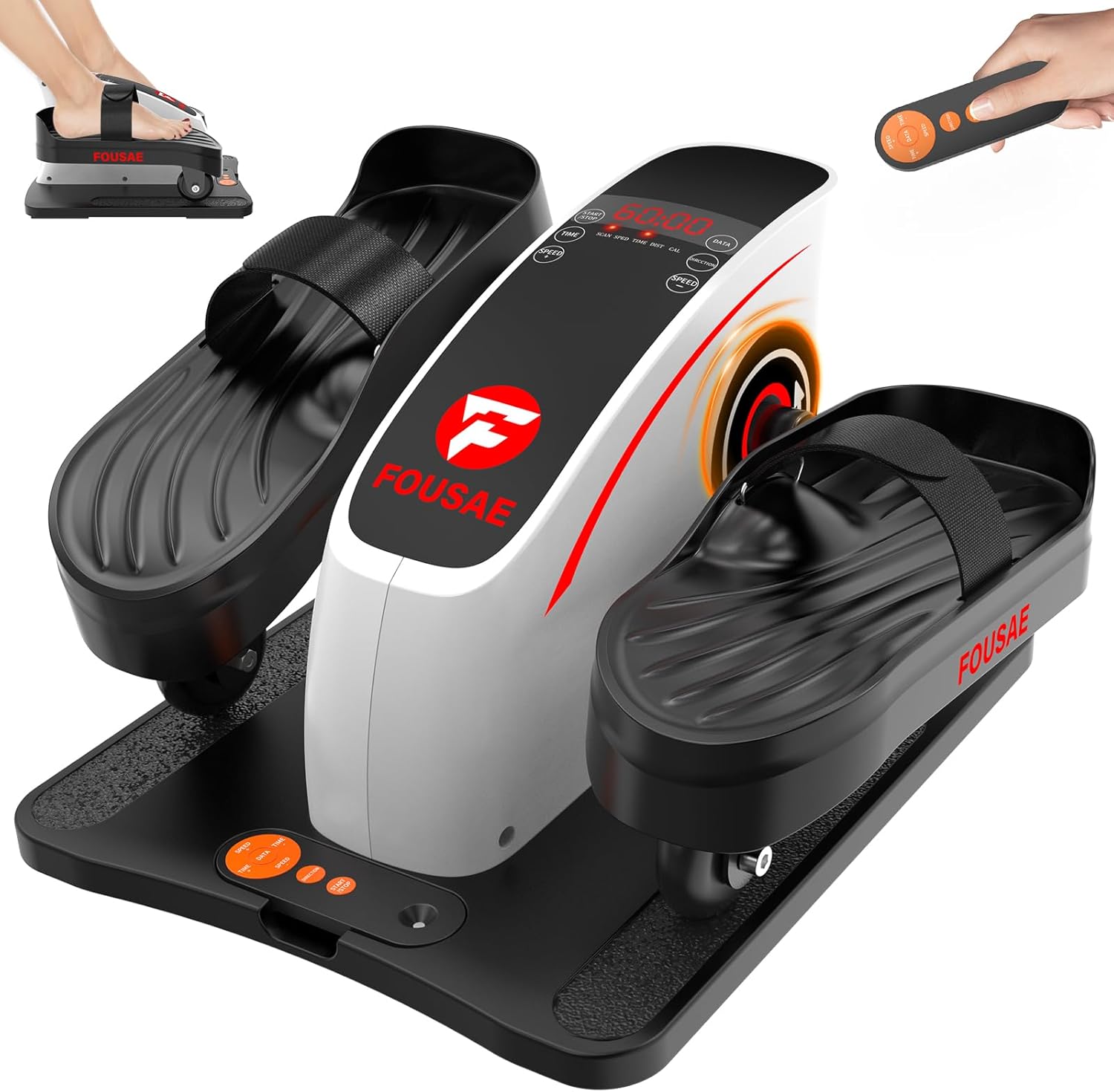 Under Desk Elliptical Machine, Ellipse Leg Exerciser with 15 Adjustable Speeds, Quiet & Compact Electric Pedal Exerciser for Seniors