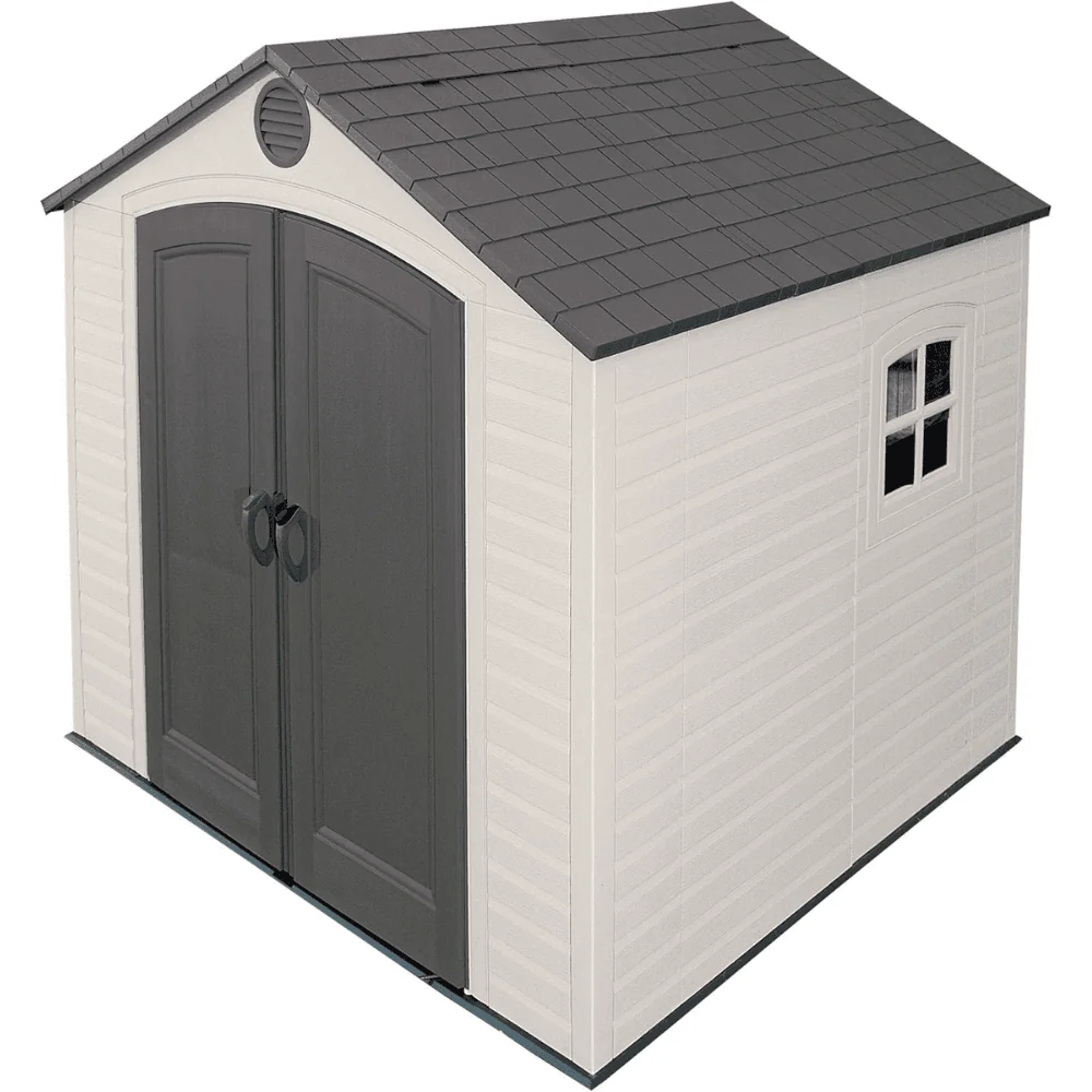 Lifetime 8 ft x 7.5' Outdoor Storage Shed, Light Brown