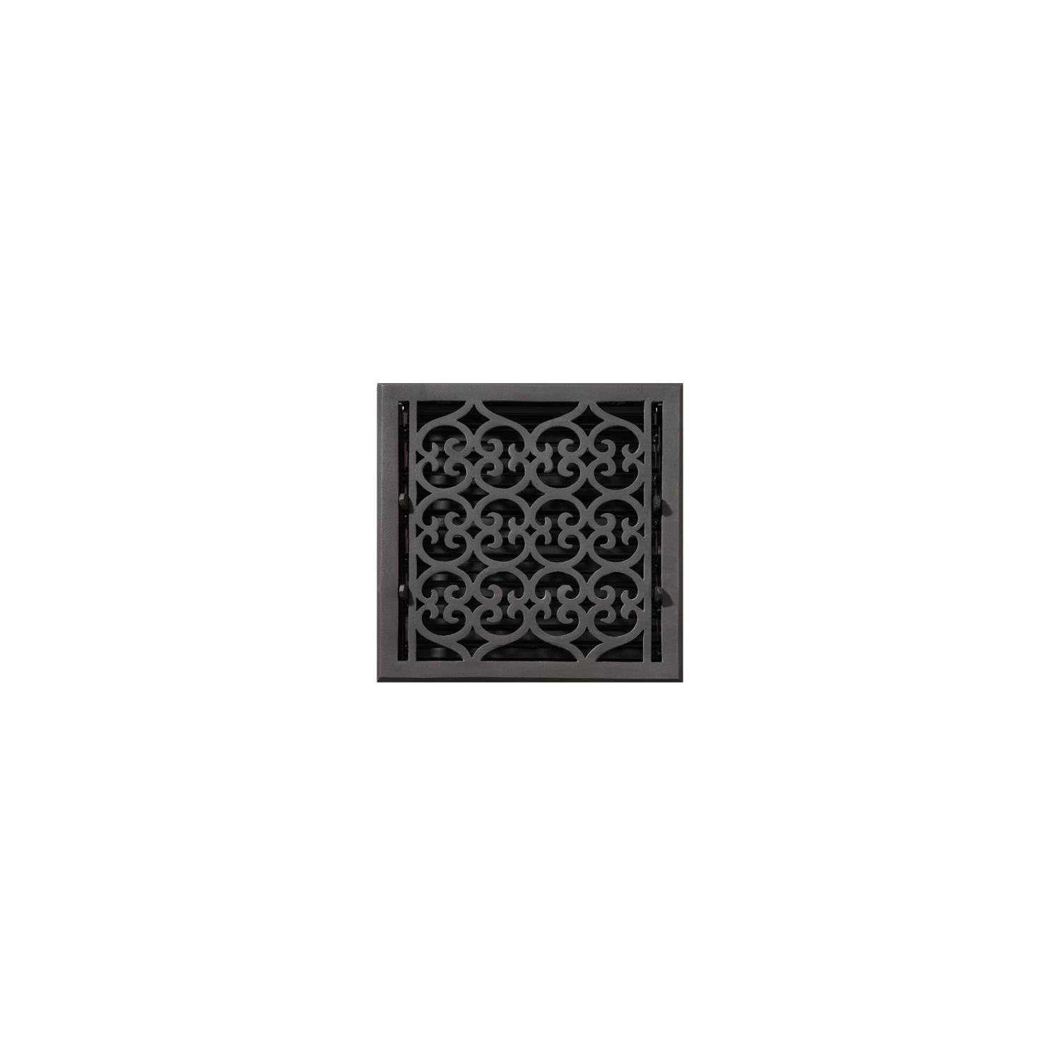 Signature Hardware 922043-10-10 Old Victorian Smooth Cast Iron Wall Register - 10x22 x 10x22 (11-1/8x22 x 11-1/8x22 Overall) Bla