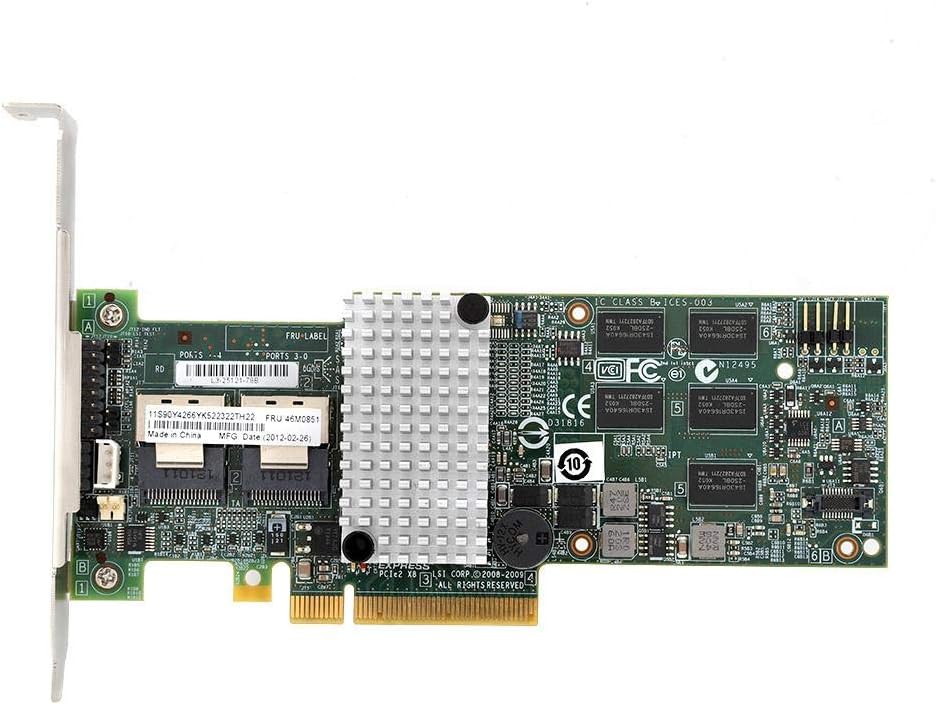 SATA/SAS Array Card PCI-E X8 6Gb/s Internal 6 Gbps SAS/SATA Ports Controller RAID Card for LSI 9260-8i /IBM M5015 46M0851 Pack of 2