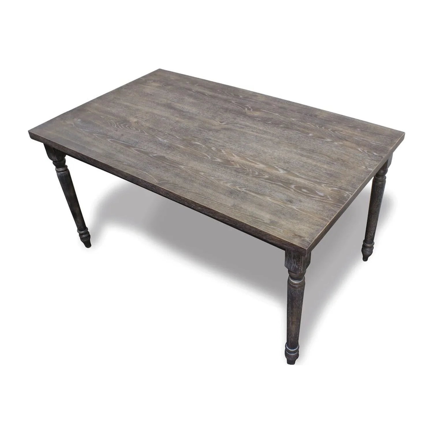 Best Master Furniture Demi Grey Wood and Veneer Distressed Dining Table
