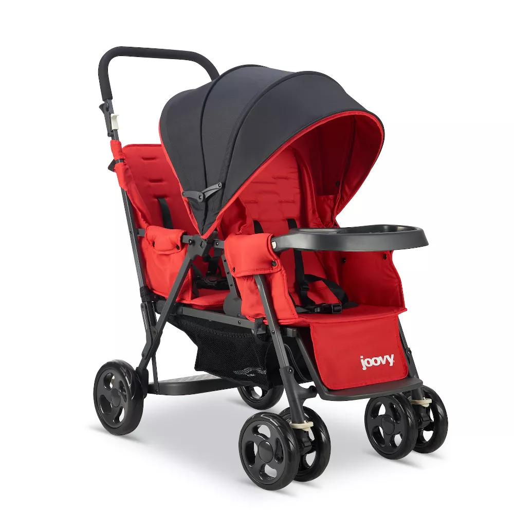 joovy Caboose Too Sit And Stand Tandem Double Stroller, Red