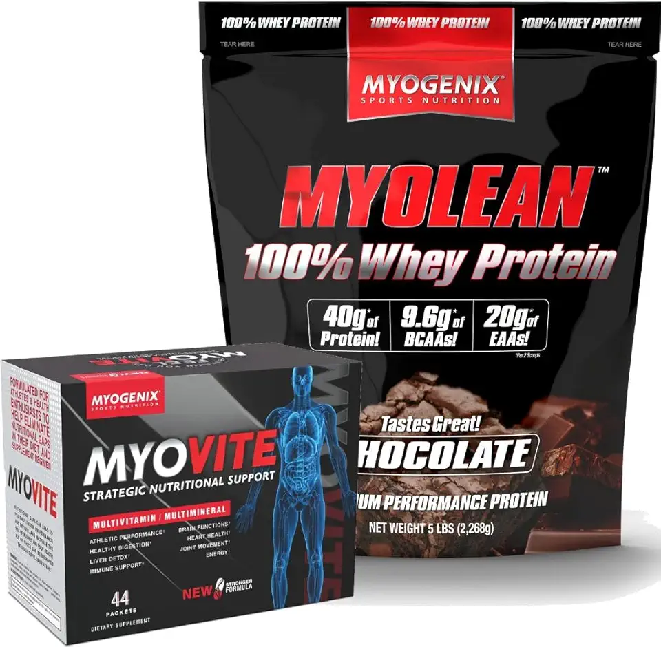 Myogenix Myovite Multivitamin Myolean Whey Protein - Chocolate, 5 LBS - Kansas Nuitrition - HNZSDS