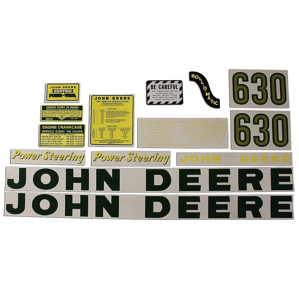 DEC034 Fits JD 630: Mylar Decal Set Fits John Deere 630 Pack of 2