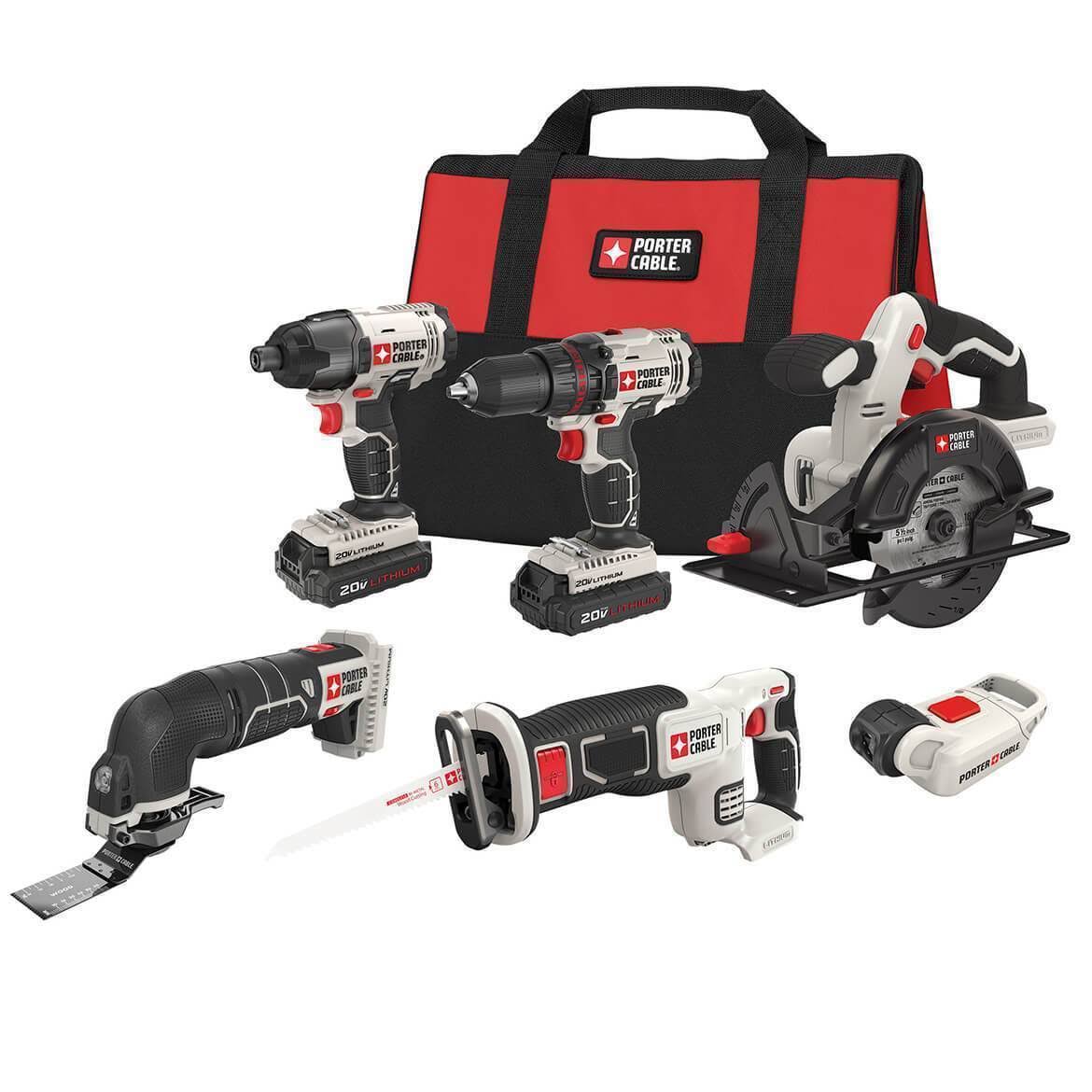 Porter Cable Pcck6116 20V Max Lithium Ion 6-Tool Combo Kit