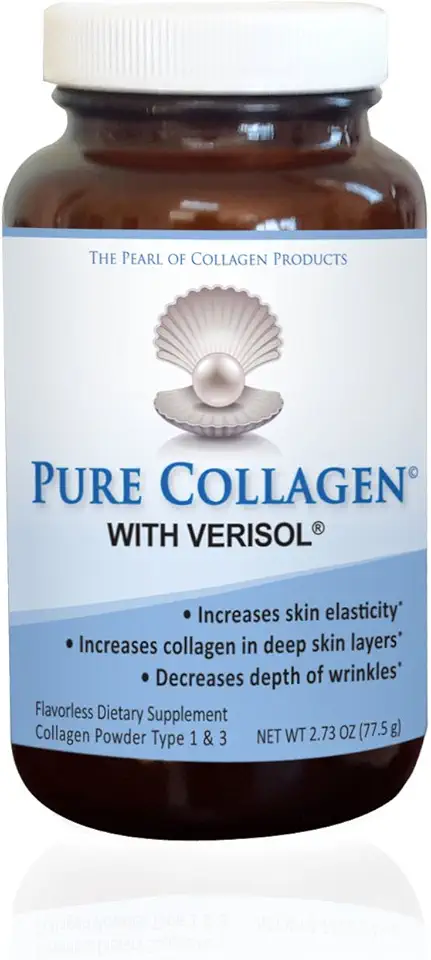 with Verisol, Type l and Type LLL Powder for Younger and Healthy Skin. Anti-Aging Formula, Decrease Wrinkles, Healthy Nails and Hair