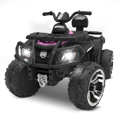 Joywhale 24V 2 Seater Kids Ride on ATV Car 4WD Quad Electric Vehicle Easy-Drag 4-Wheeler, with 4x75W Powerful Engine, Big Battery, Metal Suspension