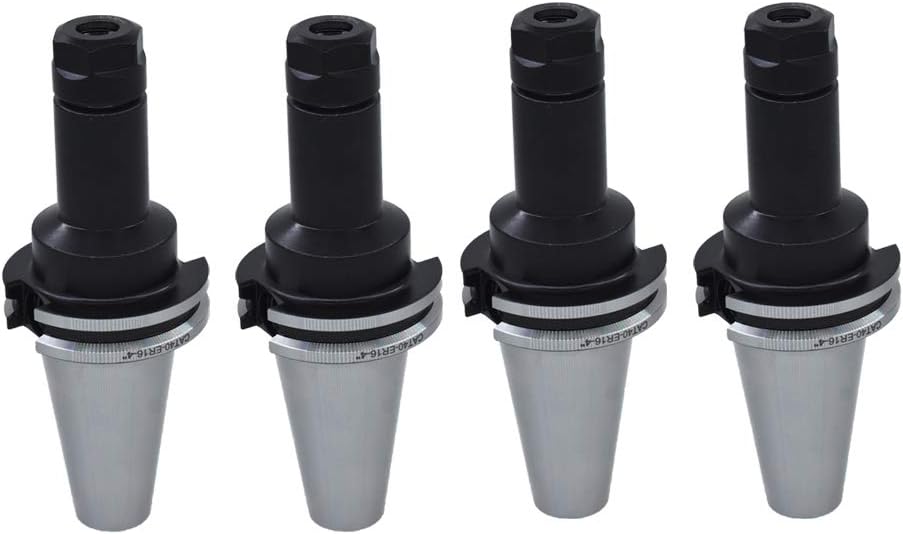 4Pcs CAT40 Tool Holder ER16 Collet Chuck Set length 4/100mm Chuck Tool Holder Set Mill Holder for CNC Engraving Machine Milling Lathe(4Pcs