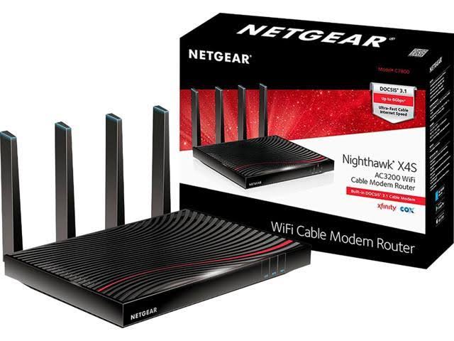 Netgear - Nighthawk X4s Dual-Band Ac3200 Router with Docsis 3.1 Cable Modem -...