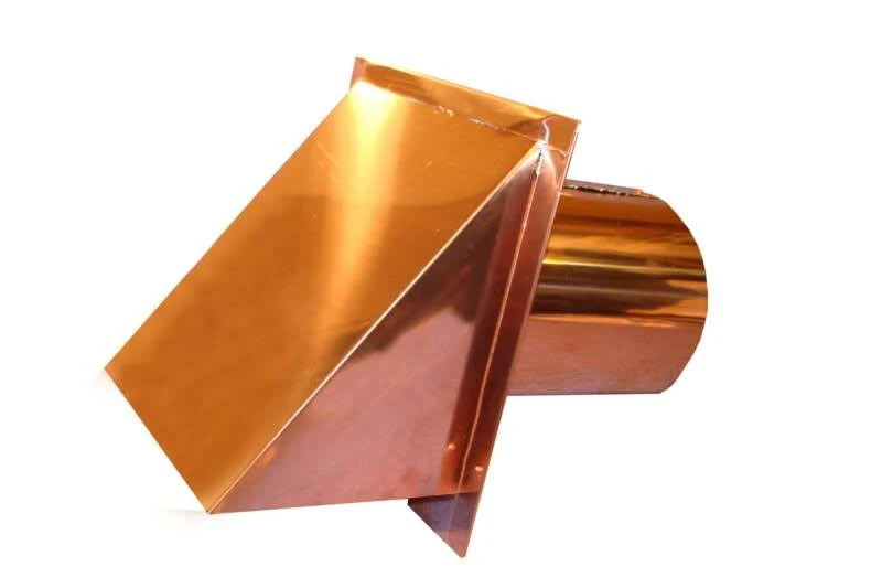 Copper Wall Vent Cap - 10 inch - with Screen and Damper Flapper