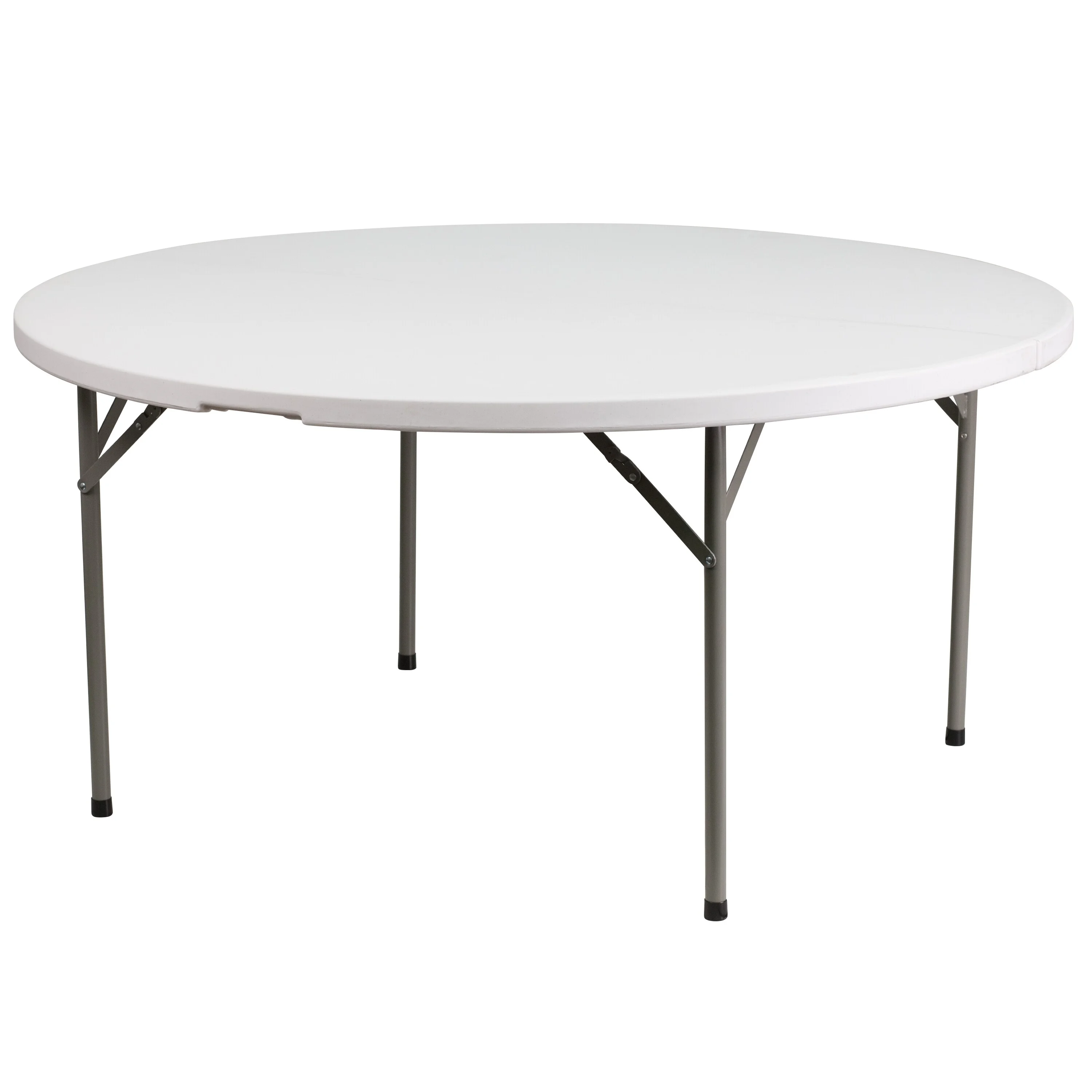 Flash Furniture 60-inch Round Granite White Plastic Folding Table - Curated Treasures Market
