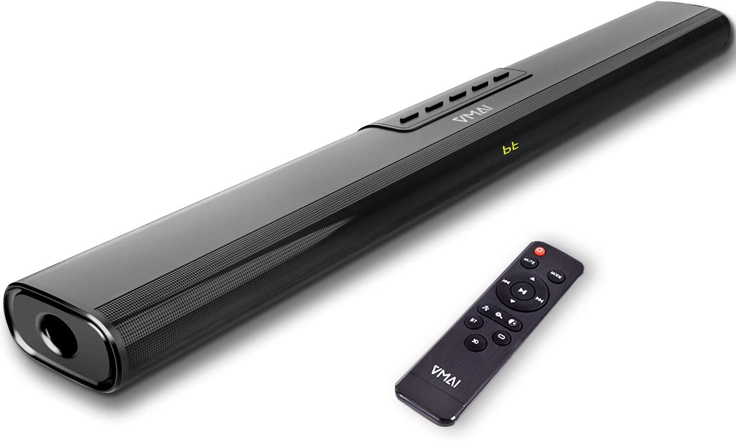Sound Bar, Sound Bar for TV, Soundbar with Built-in Subwoofer, Wired & Wireless Bluetooth 5.0 Speaker for TV, HDMI/Optical/Aux/USB, Wall Mountable