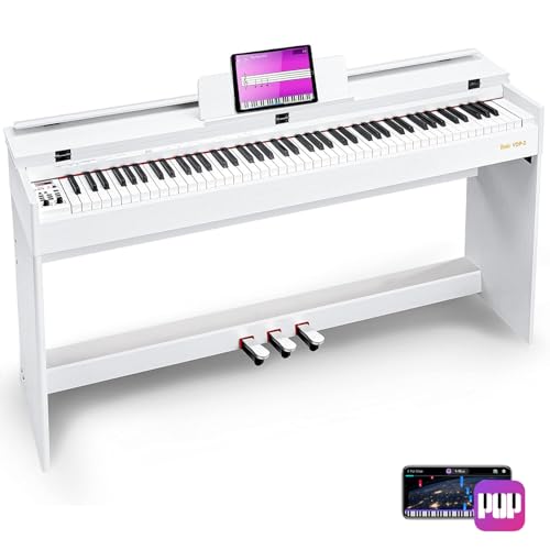 Vangoa Digital Piano 88 Keys Weighted Hammer Action Home Full size Digital Piano Keyboard for Adult Beginner with Furniture Stand, Flip Key Cover