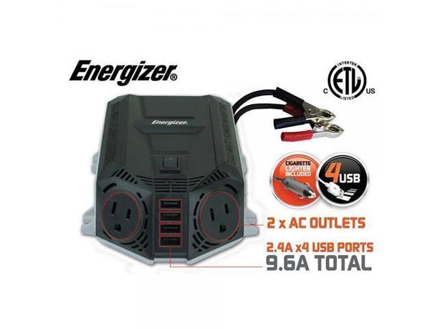 Energizer 500 Watt Power Inverter 12V DC to AC 4 x 2.4A USB Charging Ports Total 9.6A - Megean