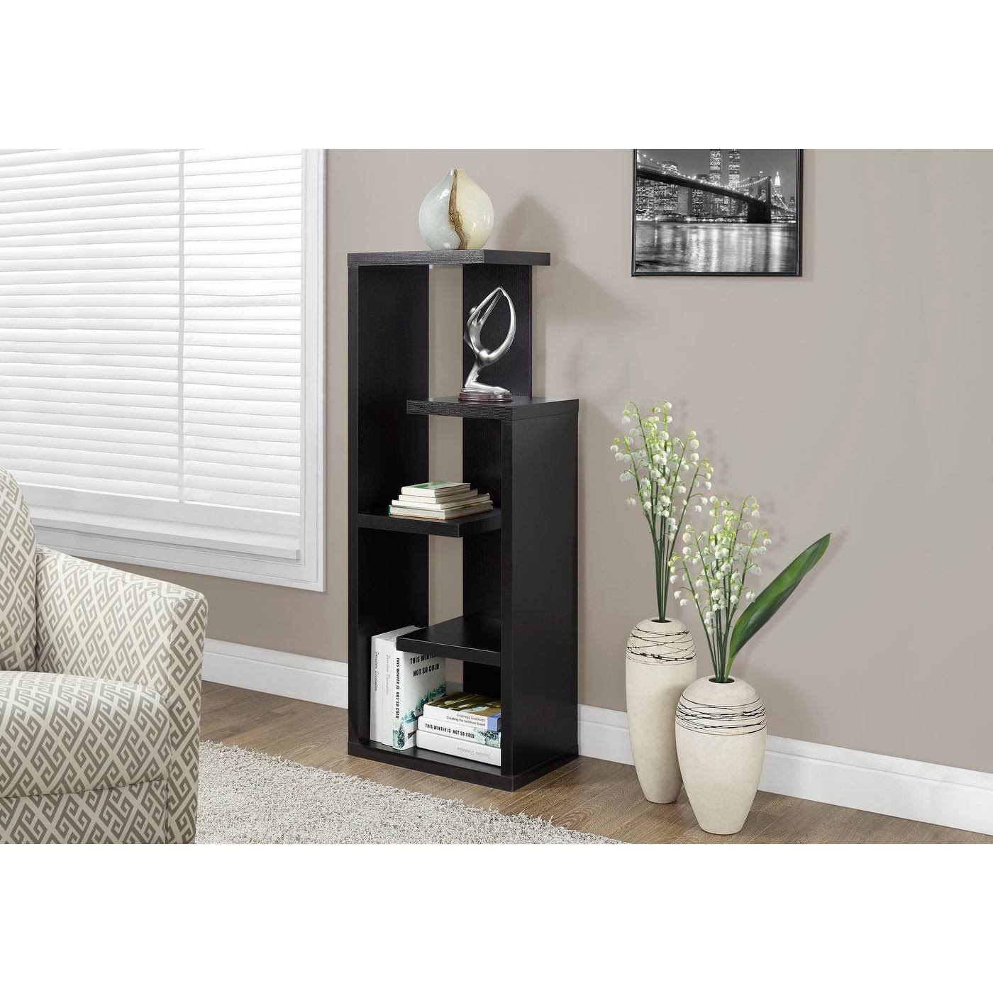 Monarch 2465 Cappuccino Accent Display Unit 48nch Bookcase - Brown