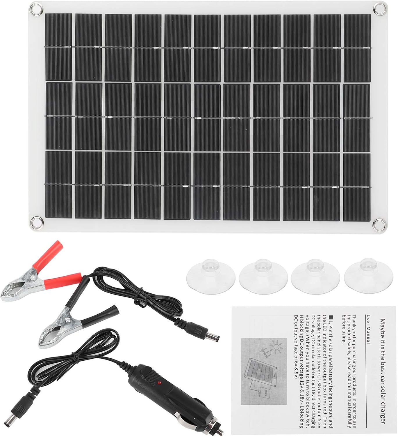 Portable Solar Panel,Portable Solar Cell Panel 100W Monocrystalline 12/24V USB Output for Car Trailers Yacht Pack of 2