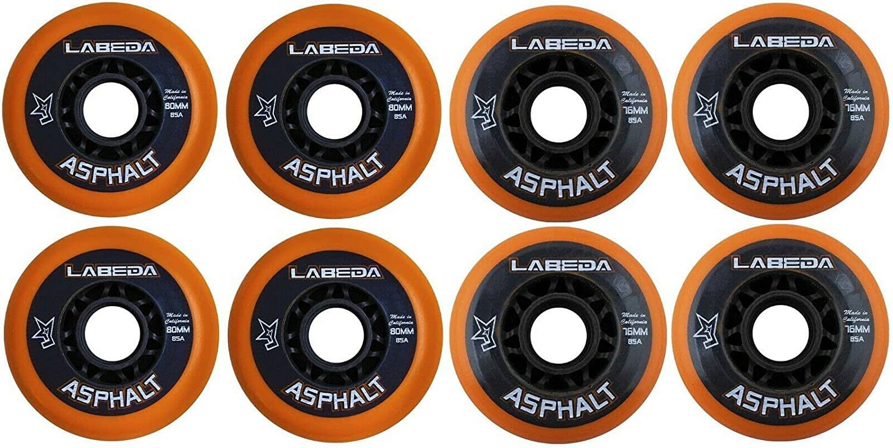 LABEDA WHEELS Roller Hockey GRIPPER ASPHALT HILO 4-76mm Wheels/4-80mm Wheels