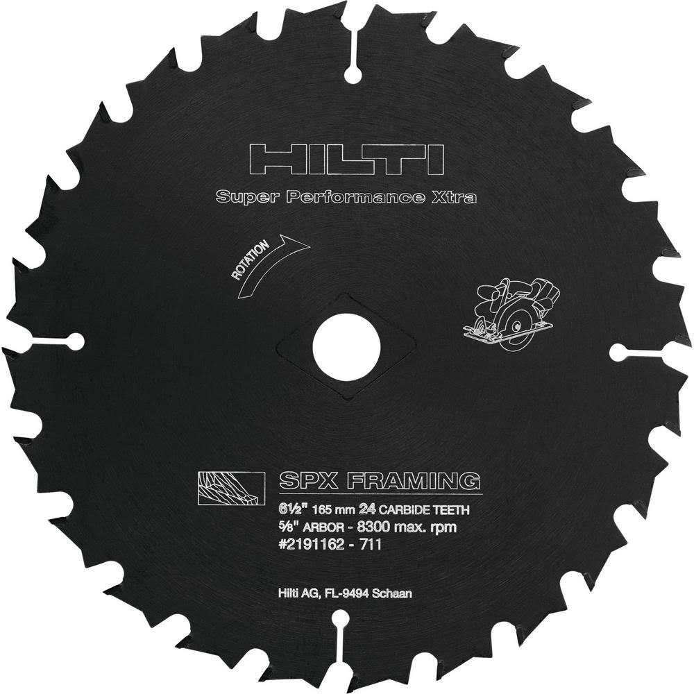 Hilti 6-1/2 in. 24 Teeth Circular Saw SPX Framing (5-Blade) 2191162