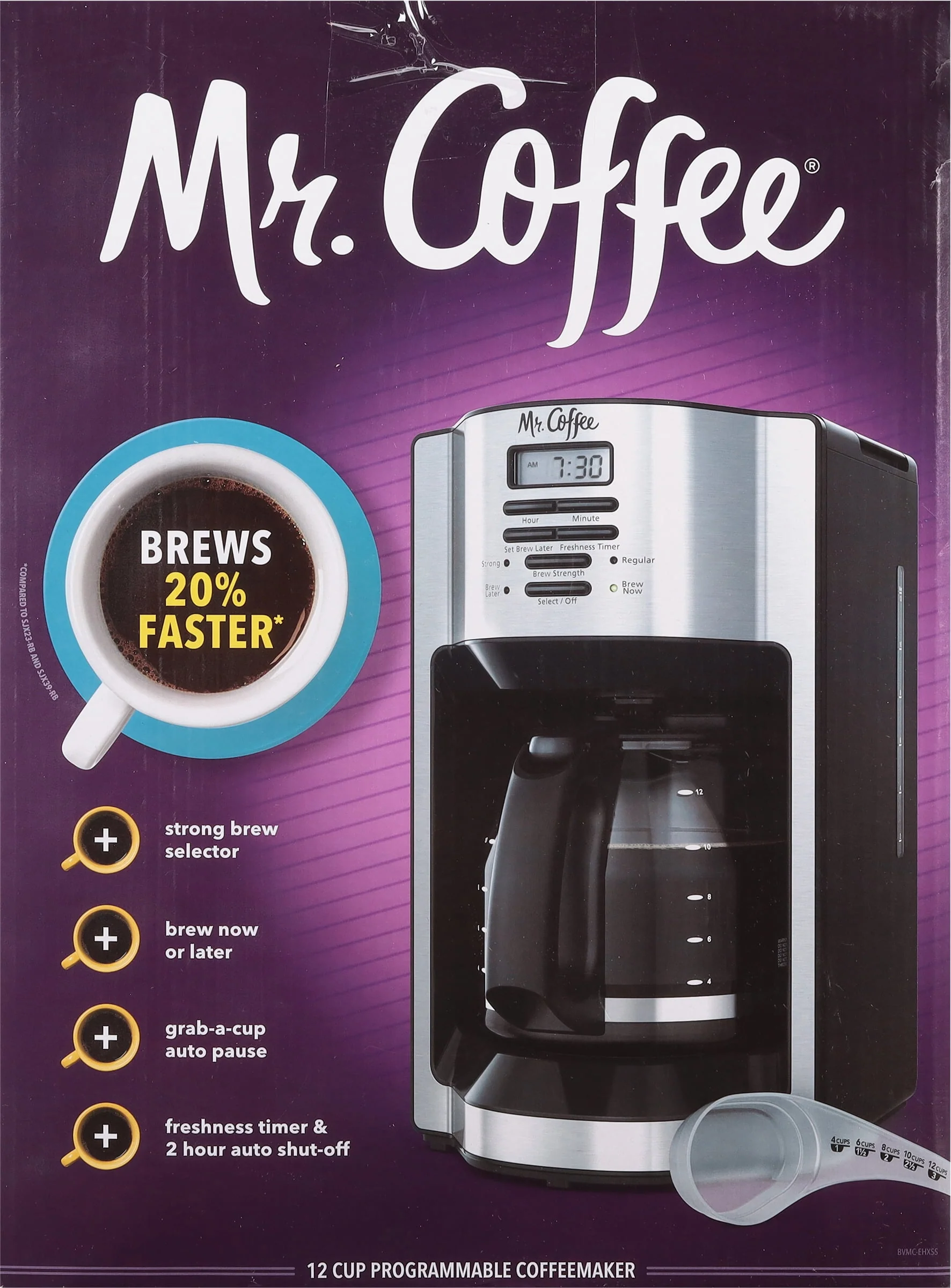 Mr. Coffee - 12-Cup Coffee Maker with Rapid Brew System - Stainless Steel