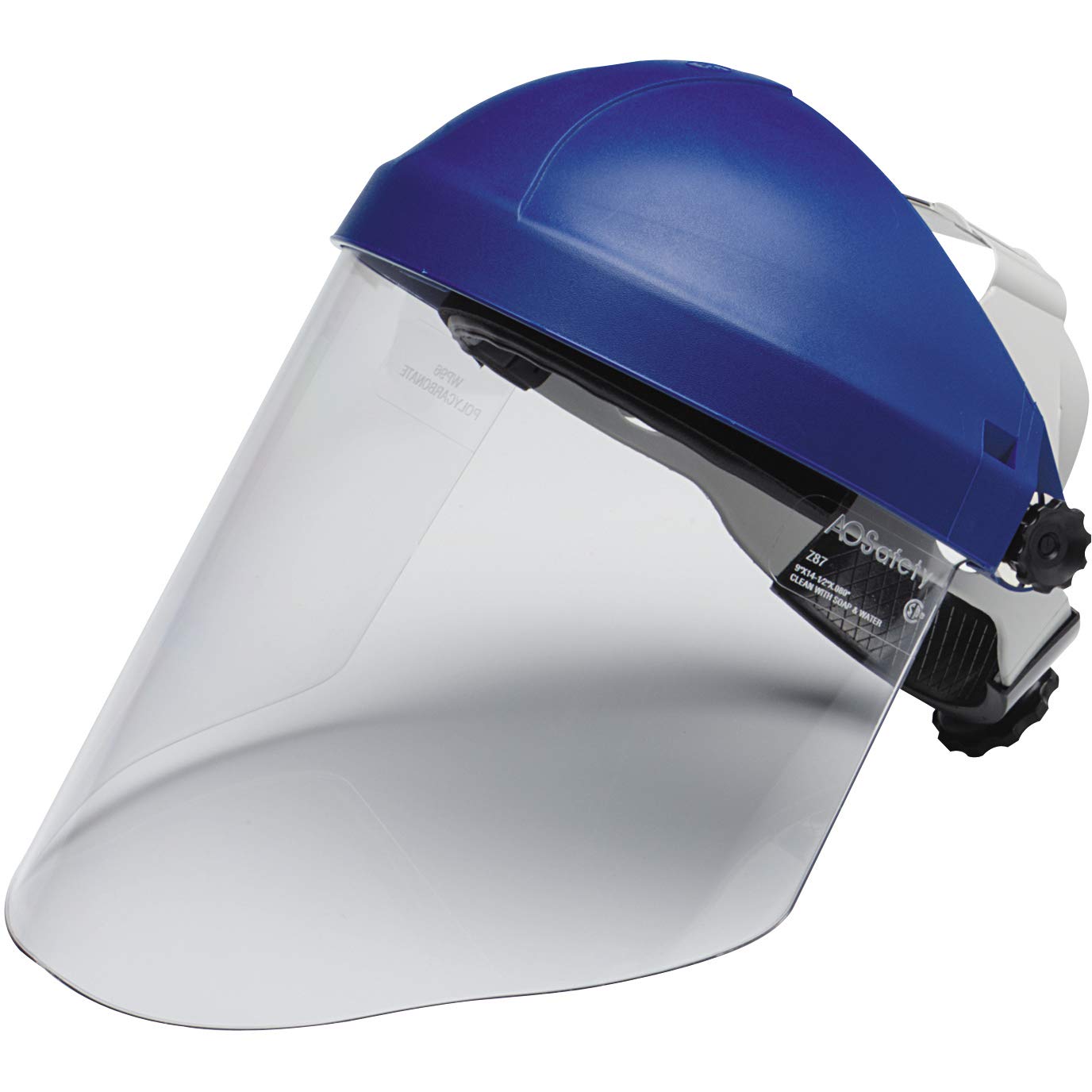 3M H8A Ratchet Headgear and Visor Combination with 3M WP96 Clear Polycarbonate Faceshield, Complete Headgear and Face Shield Safety System, ANSI Z87
