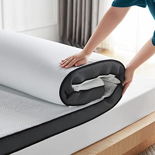 LINSY LIVING Full Mattresses Toppers 3 Inches, Gel Memory Foam Mattress Topper, Cooling Mattress Topper with Ventilated Design