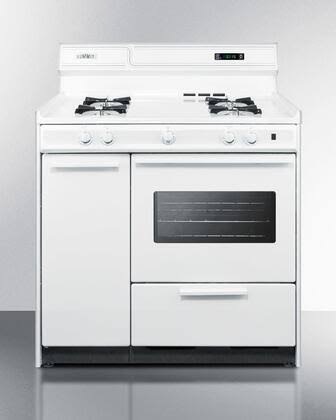 Summit WLM4307KW 36x22 Freestanding Liquid Propane Gas Range with 4 Open Burners 2.92 Cu. ft. Capacity Manual Clean Broiler Draw