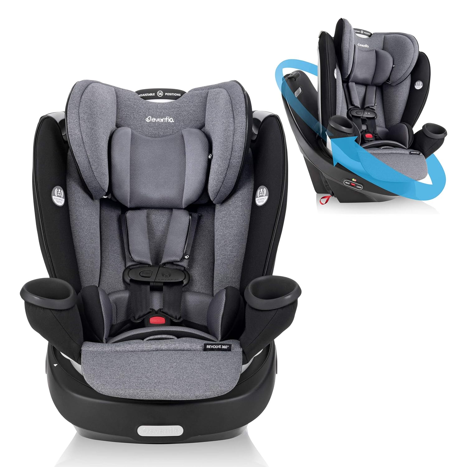 Evenflo Gold Revolve360 Rotational AllinOne Convertible Car Seat Swivel Car Seat Rotating Car Seat for All Ages Swivel Baby Car Seat ModeChanging