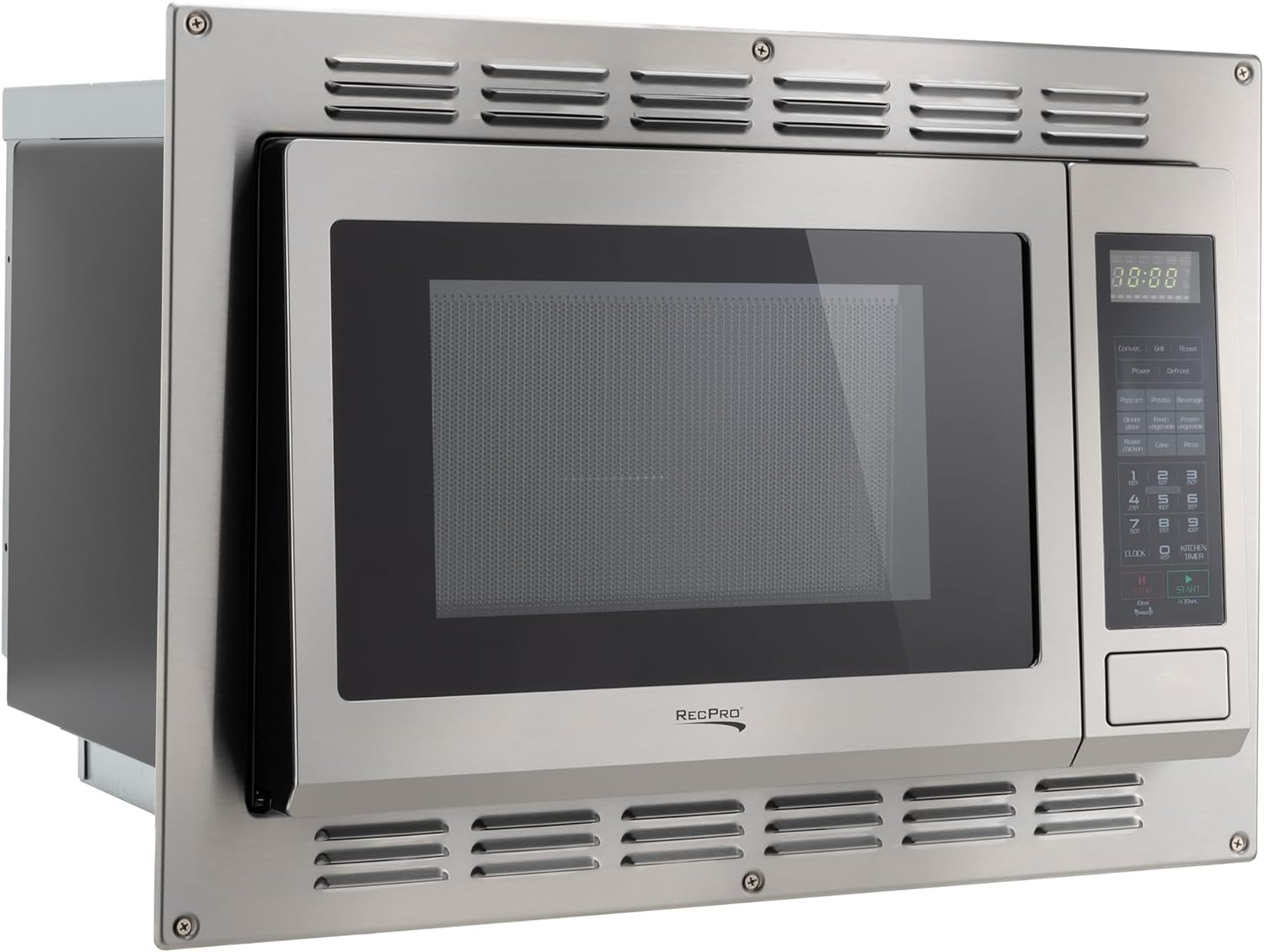 RecPro RV Convection Microwave Stainless Steel 1.1 cu. ft. | 120V | Microwave | Appliances | Direct Replacement for High Pointe and Greystone