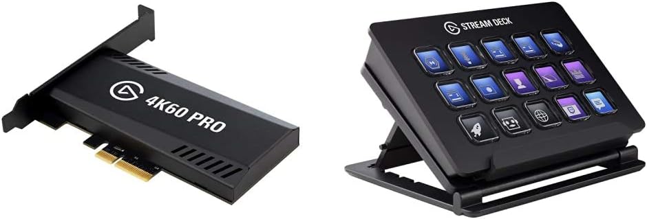 Elgato 4K60 Pro MK.2 PCIe Capture Card4K60 HDR10 Capture & Stream Deck - Live Content Creation Controller with 15 Customizable LCD Keys