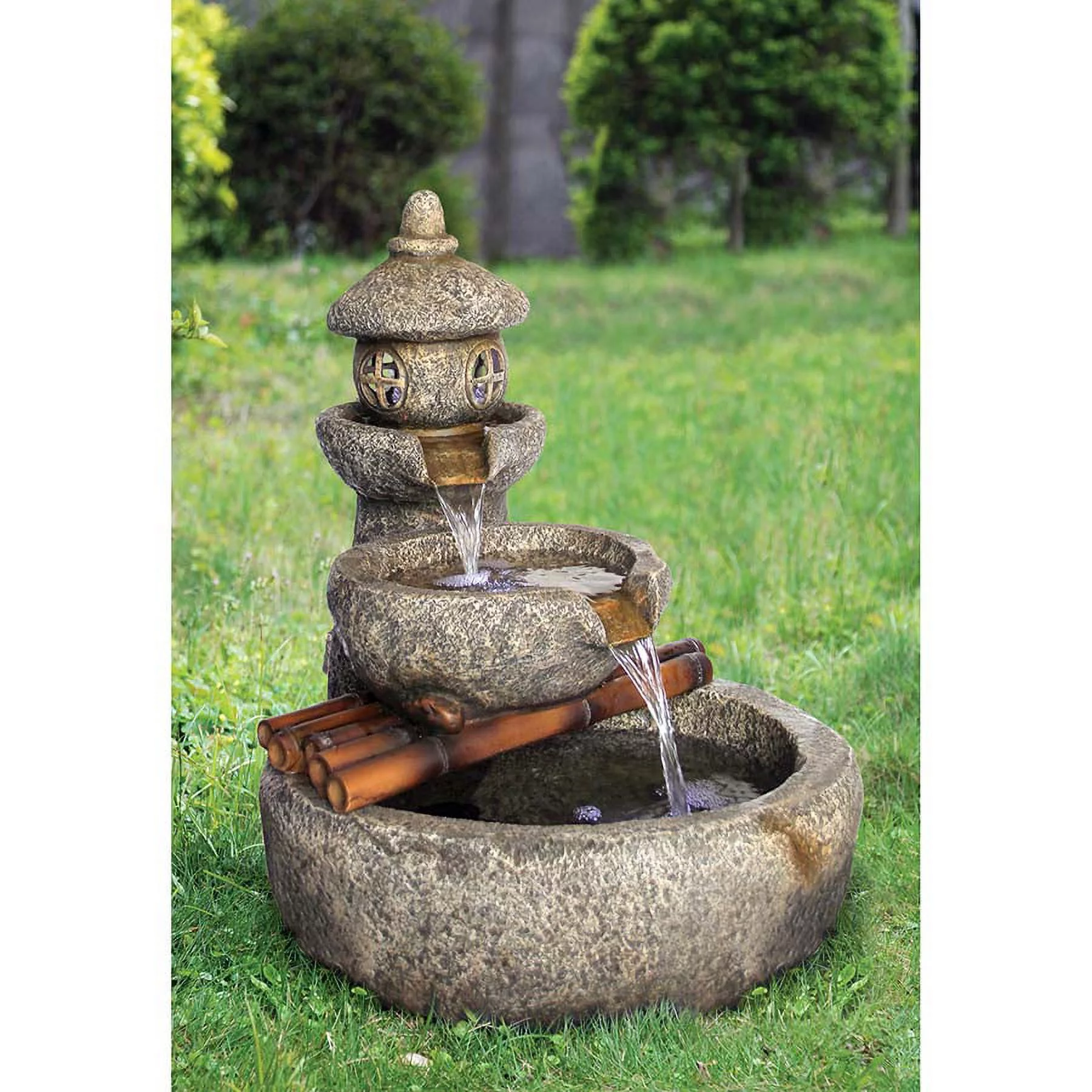 Design Toscano Tranquil Springs Pagoda Garden Fountain - Curated Treasures Market