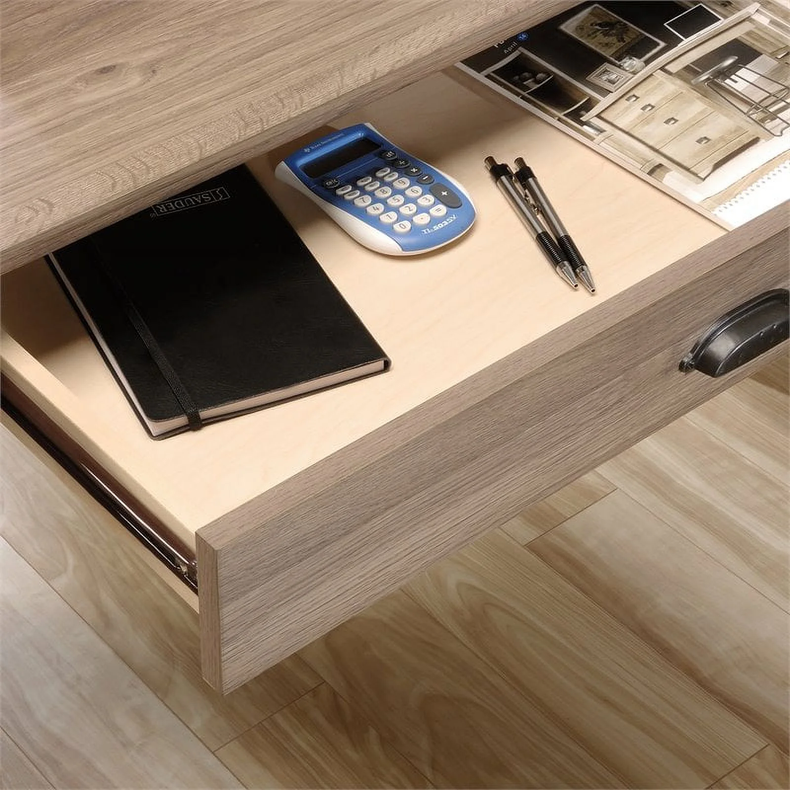 Sauder Barrister Lane L-Desk, Salt Oak Finish