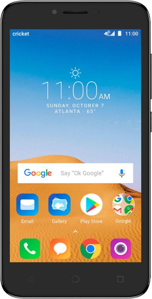 Cricket Wireless Alcatel Tetra 16GB Prepaid Smartphone, Black