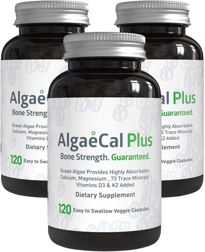 AlgaeCal Plus, Natural Calcium Supplement, Derived from Ocean Algae, Includes Magnesium & Boron, with Vitamins C, D, K2