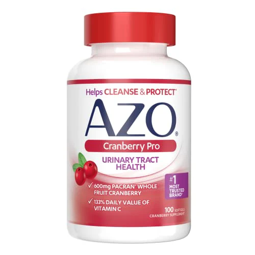 AZO Cranberry Pro Urinary Tract Health Supplement 600mg PACRAN, 1 Serving = 1 Glass of Cranberry Juice, Sugar Free Cranberry Pills