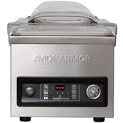 Avid Armor Chamber Vacuum Sealer Guide Series Double Wire Seal Bar Powered by Rotary Oil Pump, Perfect for Liquid-Rich Wet Foods, Cooking Sous Vide