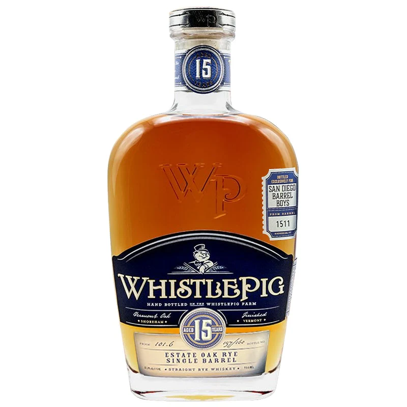 WhistlePig Estate Oak Rye 15 Year "SDBB" Barrel Pick #1511 750ml - Nestor Liquor