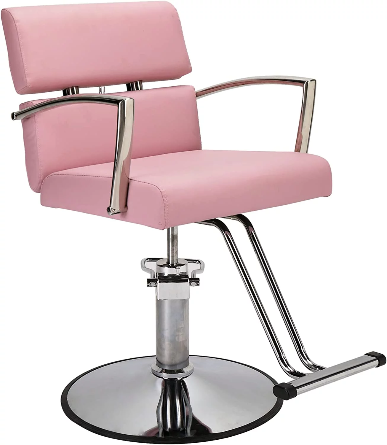 OmySalon Salon Chair Heavy Duty for Stylist, Barber Chair Pink 360 Degree Swivel, Hydraulic Pump for Hair Cutting