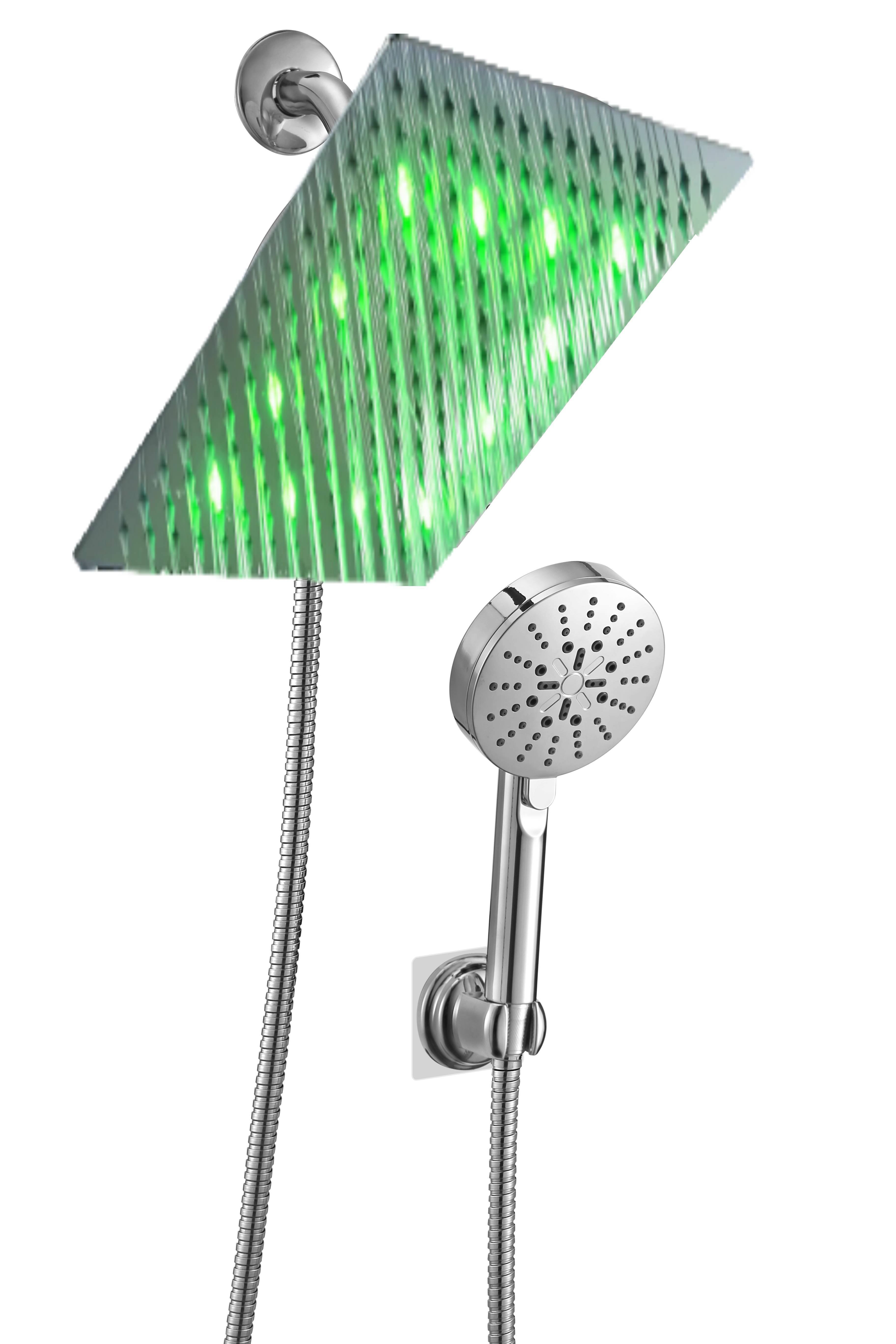 Wonderland America A9003CL LED Digital Display Volume Control Complete Shower System with Rough-In Valve Finish: Brushed Nickel