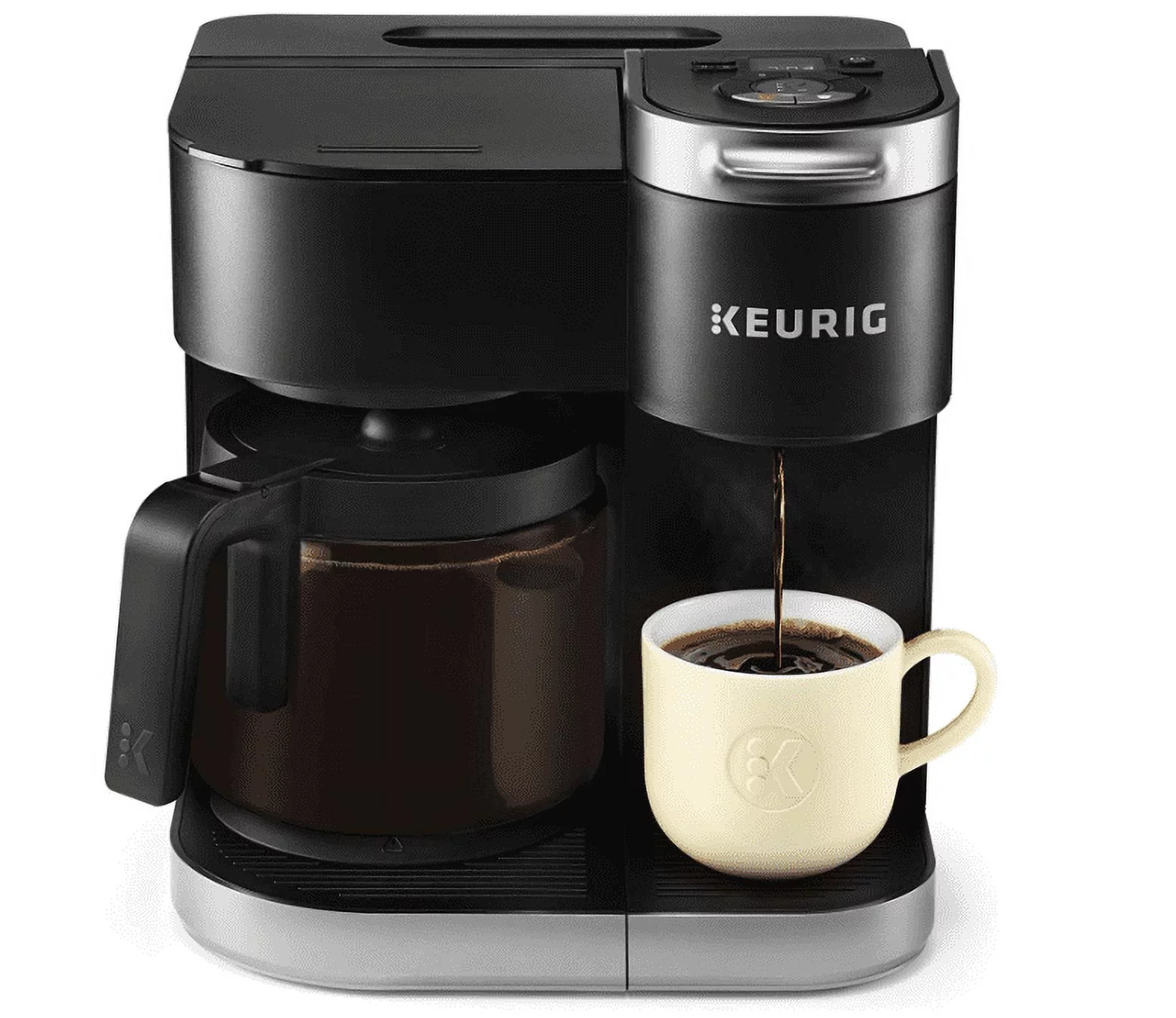 Keurig K-Duo Coffee Maker, Single Serve and 12-Cup Carafe Drip Coffee Brewer, Compatible with K-Cup Pods and Ground Coffee, Black