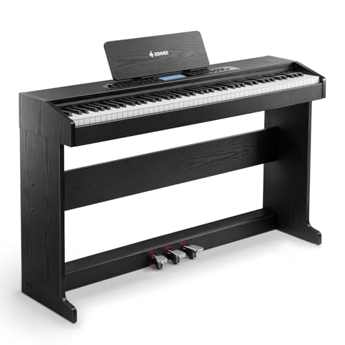Donner DDP-95 Digital Piano with 88 Key Weighted Keyboard, Beginner Full Size Electric Piano Keyboard Boast Wireless Connection, 4.3" LCD, Record