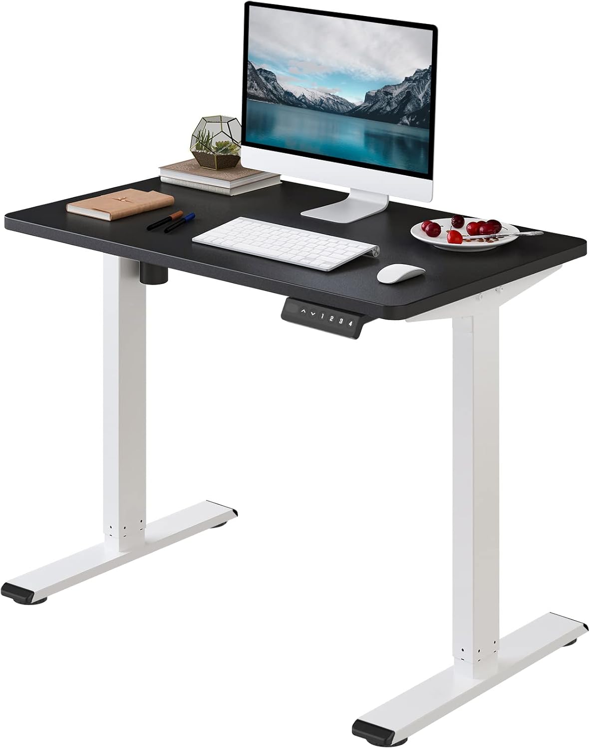 Flexispot Quick Install Standing Desk Electric Height Adjustable Desk for Home Office 48 x 24 Inches Sit Stand Desk Whole Piece Desk Board with
