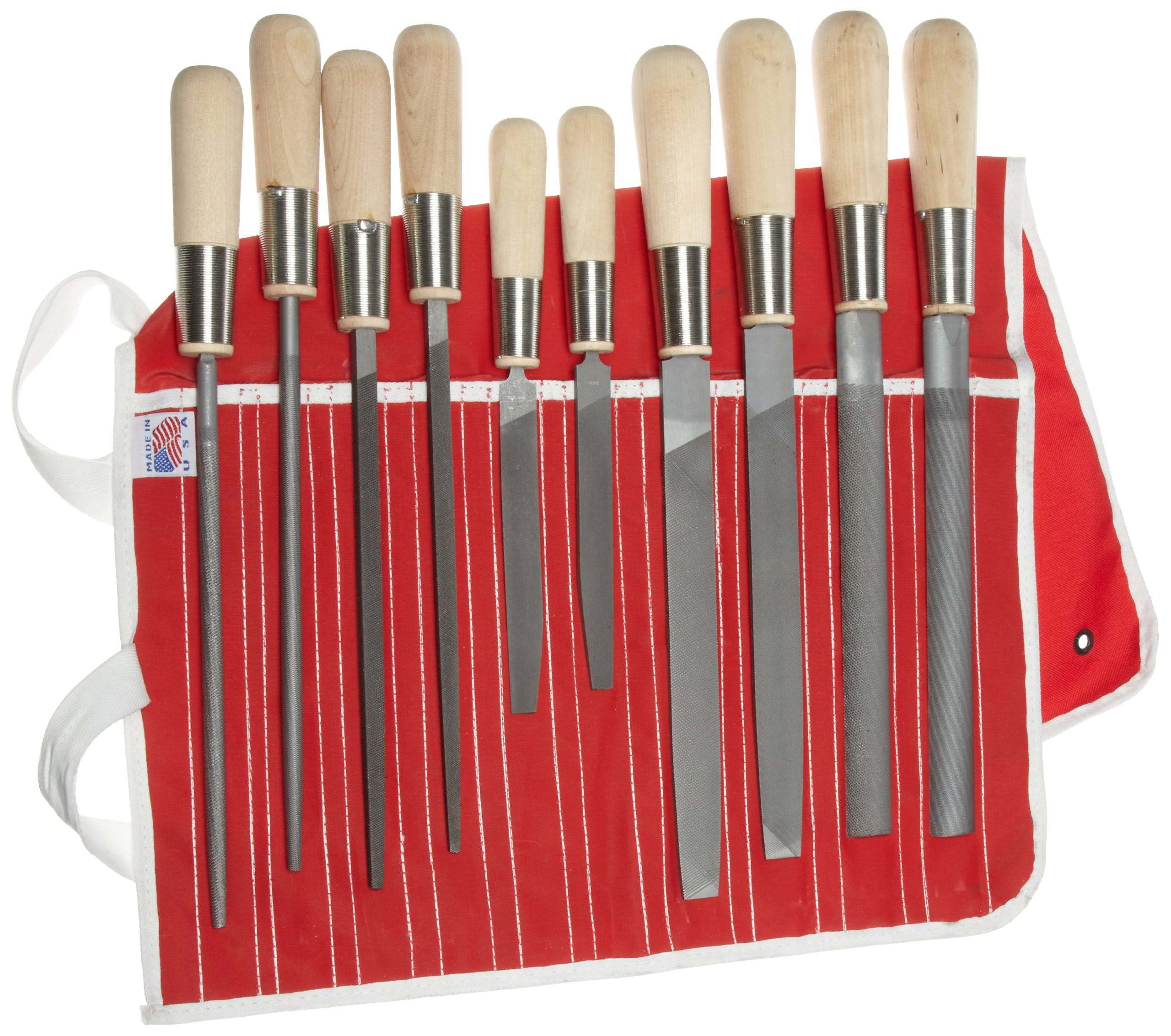 Simonds - 72758850 10 Piece All Purpose Hand File Set with Handles, American Pattern, Double Cut